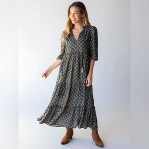 Natural Life Luella Maxi dress in Olive Floral